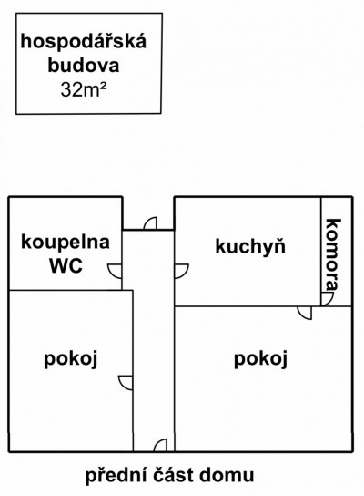 Prodej Rodinný dům 2+1, Kolíčín